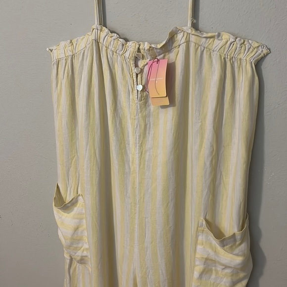 NWT Stoney Clover Yellow stripe jumper. Breezy one piece, Womens plus size 1x. - Picture 3 of 8